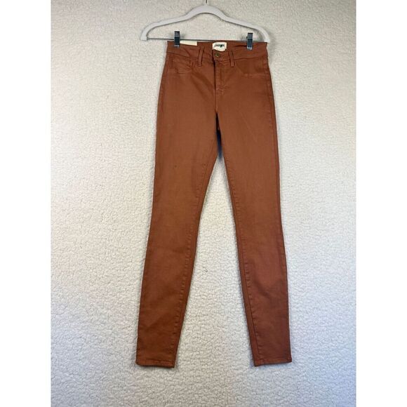 NEW L'AGENCE Java Marguerite Coated High Rise Skinny Jeans‎ Rose/Blush Size 25 - Picture 1 of 9